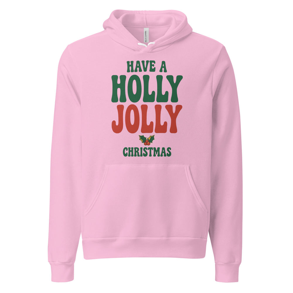 Groovy Holly Jolly retro Christmas hoodie — Lilac, front