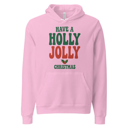 Groovy Holly Jolly retro Christmas hoodie — Lilac, front