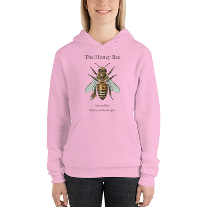 The Honey Bee Apis mellifera anatomical hoodie — Lilac, on model