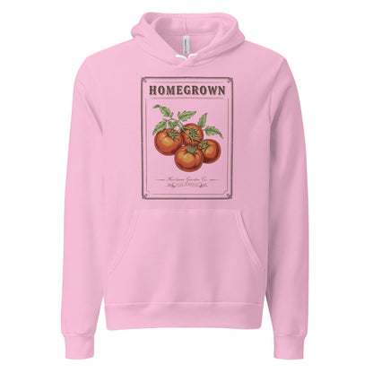 Homegrown Heirloom Seed Packet gardening hoodie — Lilac, front