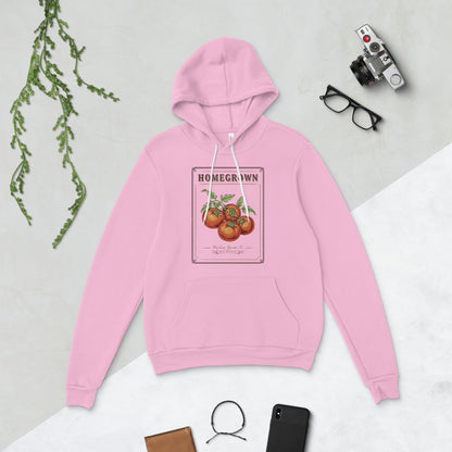 Homegrown Heirloom Seed Packet gardening hoodie — Lilac, flat lay