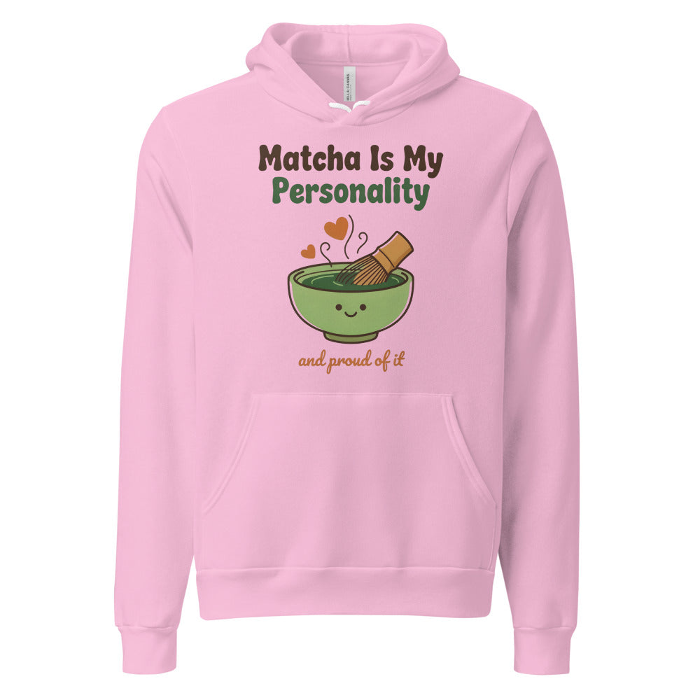 Matcha Is My Personality retro matcha hoodie — Lilac, front