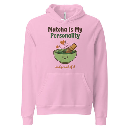 Matcha Is My Personality retro matcha hoodie — Lilac, front