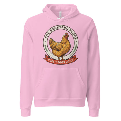 Backyard Flock heritage chicken keeper hoodie — Lilac, front