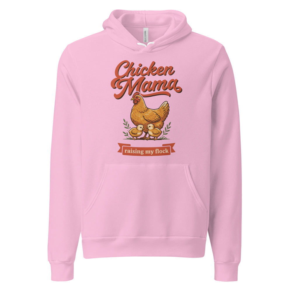 Chicken Mama raising my flock chicken keeper hoodie — Lilac, front