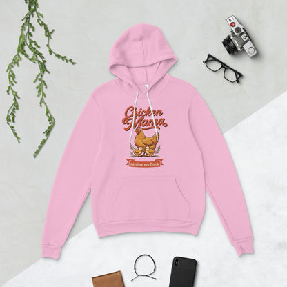 Chicken Mama raising my flock chicken keeper hoodie — Lilac, flat lay