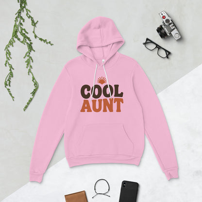 Cool Aunt retro groovy aunt hoodie — Lilac, flat lay