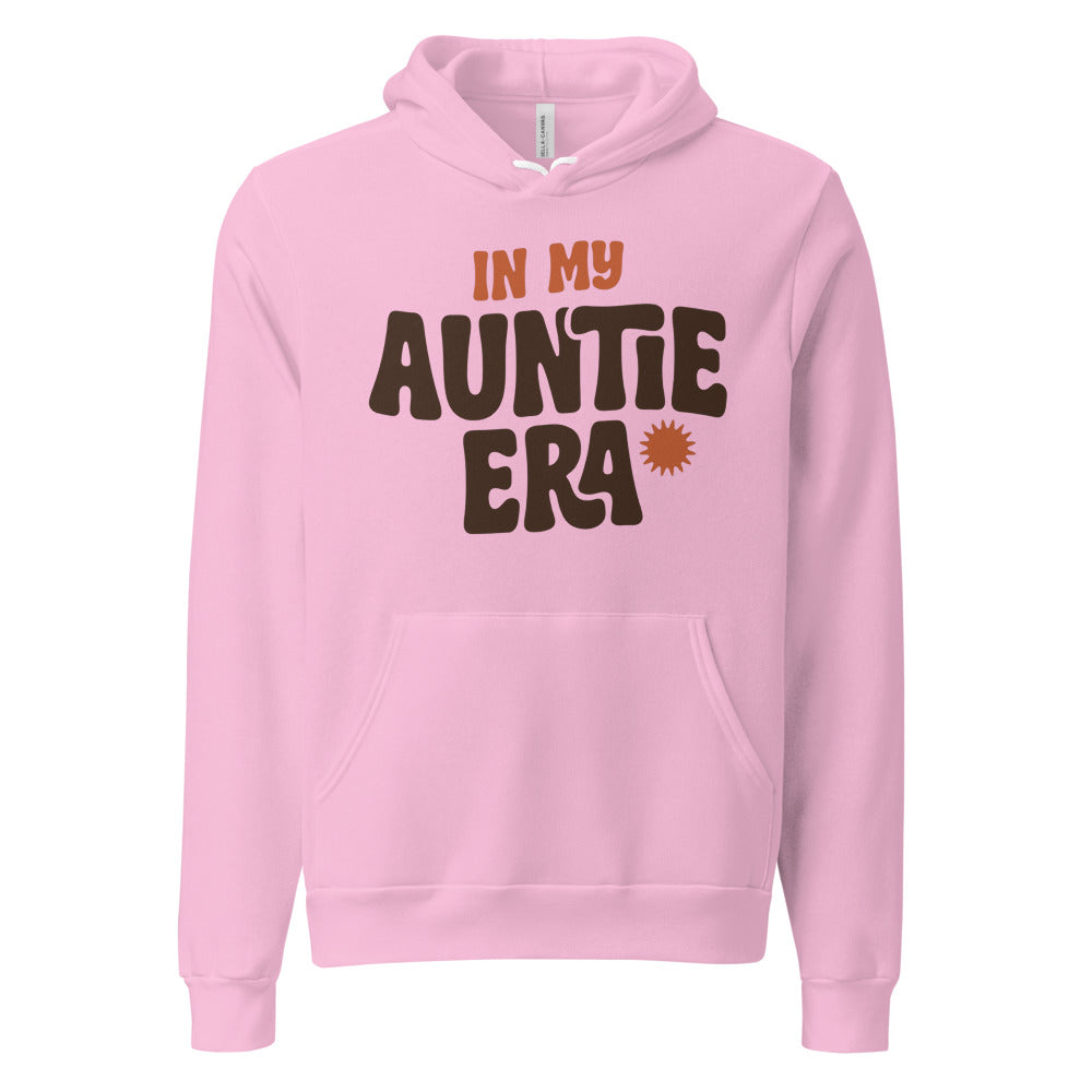 In My Auntie Era retro groovy aunt hoodie — Lilac, front