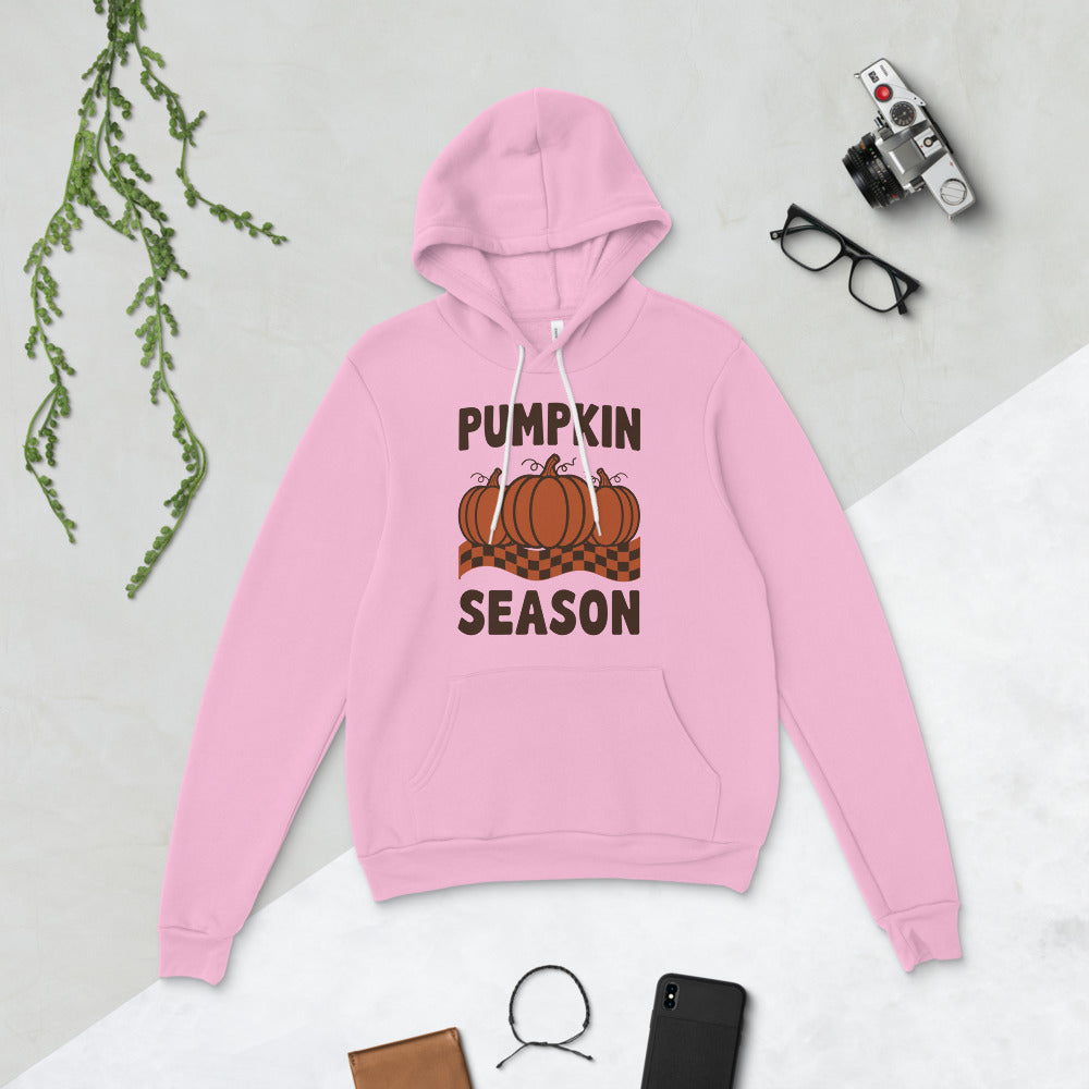 Pumpkin Season retro 70s fall hoodie — Lilac, flat lay