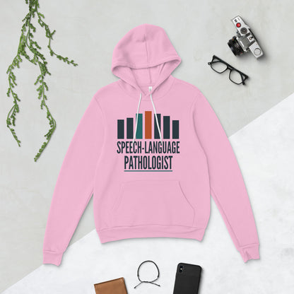 Mid-Century Clinic speech therapy hoodie — Lilac, flat lay