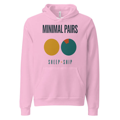 Minimal Pairs speech therapy hoodie — Lilac, front