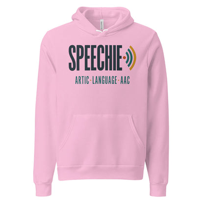 Speechie Wordmark speech therapy hoodie — Lilac, front