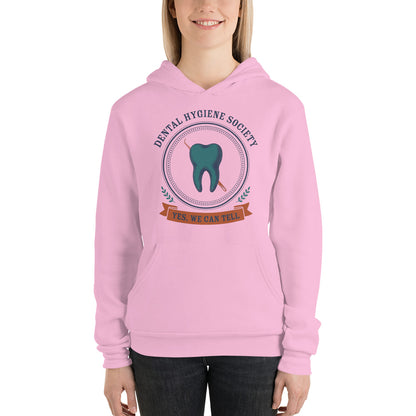 Dental Hygiene Society dental hygienist hoodie — Lilac, on model