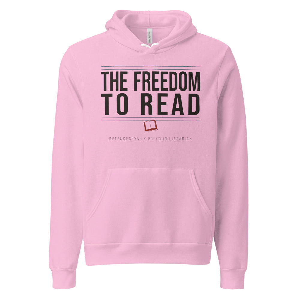 The Freedom to Read school librarian hoodie — Lilac, front