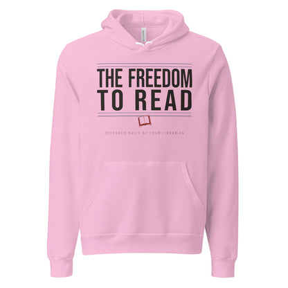 The Freedom to Read school librarian hoodie — Lilac, front