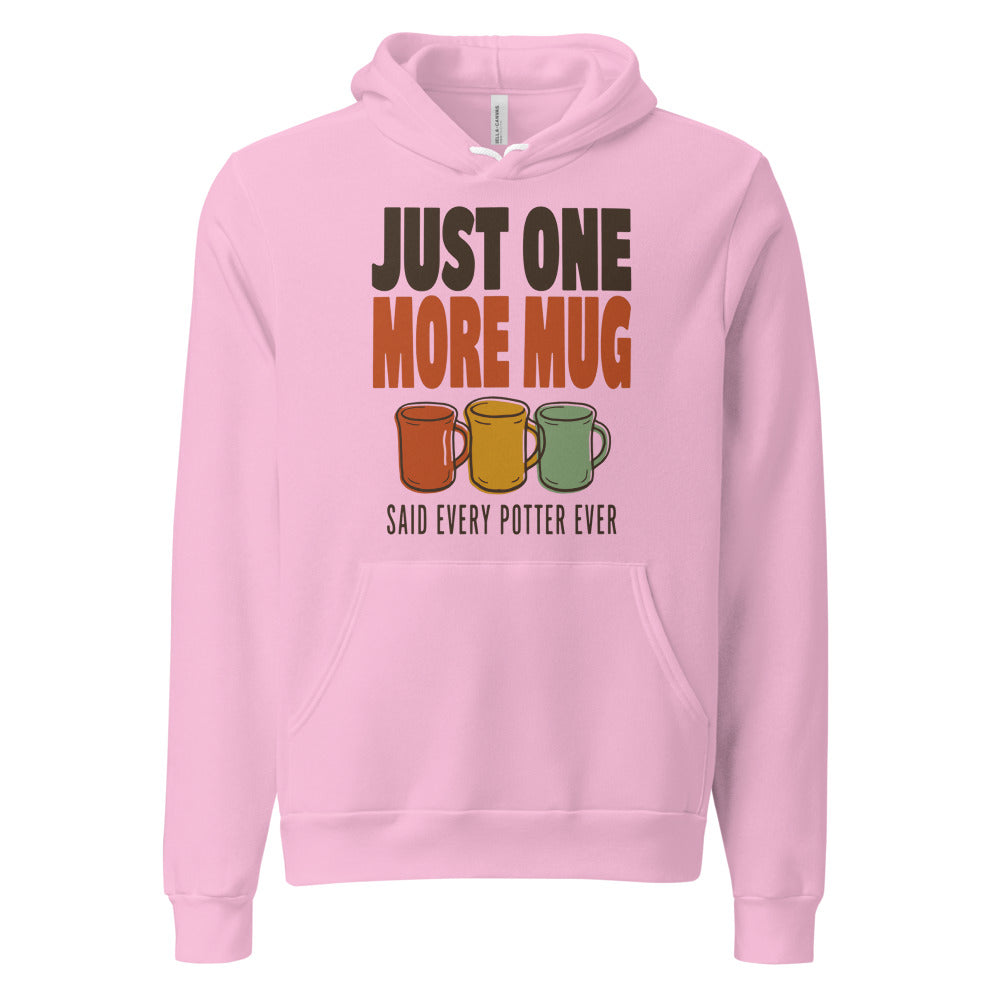 Just One More Mug funny pottery hoodie — Lilac, front