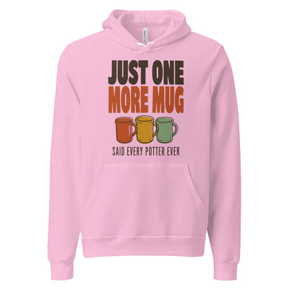 Just One More Mug funny pottery hoodie — Lilac, front
