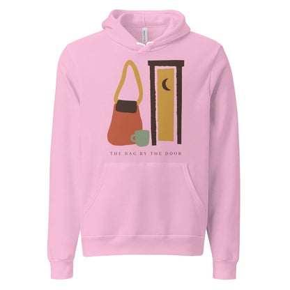 The Bag By The Door doula hoodie — Lilac, front