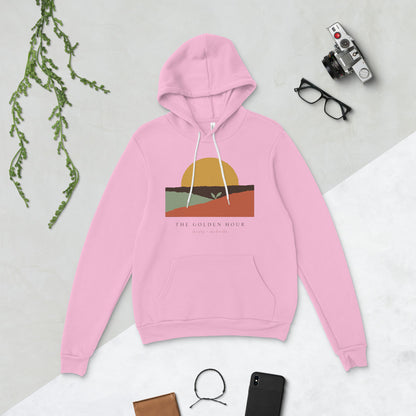 The Golden Hour birth worker doula hoodie — Lilac, flat lay