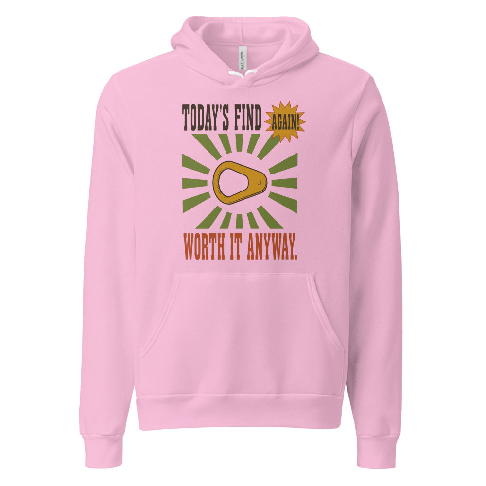 Today's Find pull tab retro metal detecting hoodie — Lilac, front