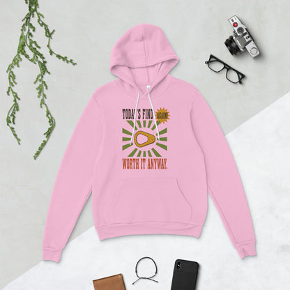 Today's Find pull tab retro metal detecting hoodie — Lilac, flat lay