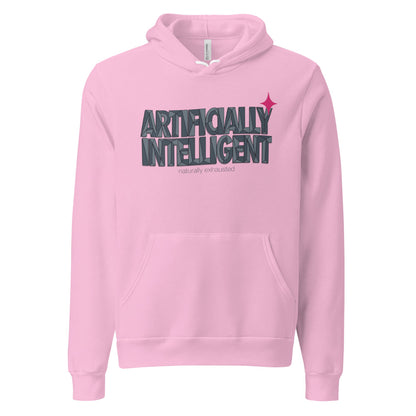 Artificially Intelligent funny AI pullover hoodie — Lilac, front