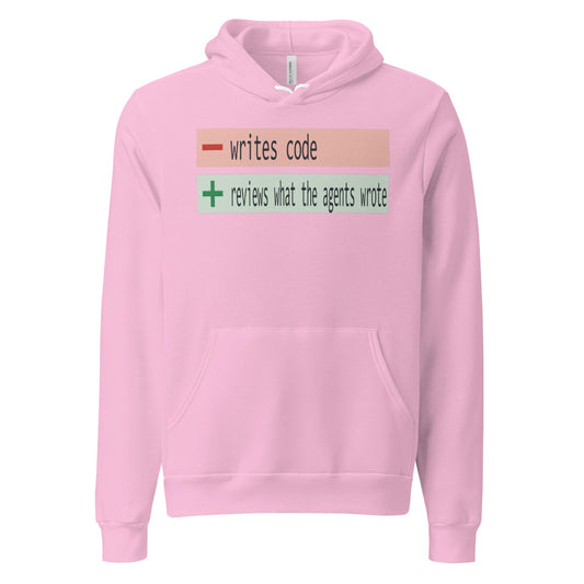 The Diff agentic AI engineer hoodie — Lilac, front