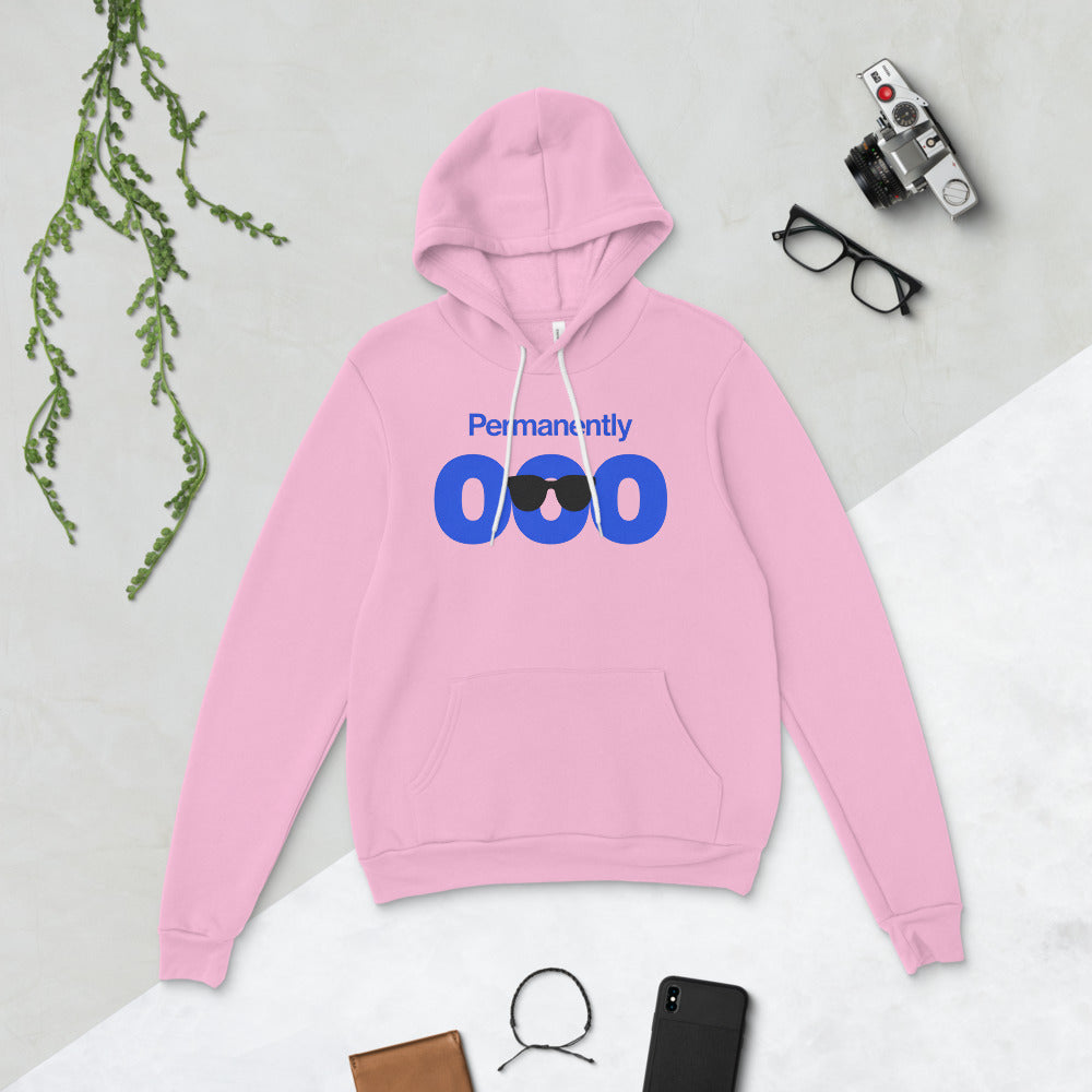 Permanently OOO out of office unisex hoodie — Lilac, flat lay