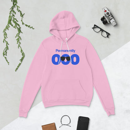Permanently OOO out of office unisex hoodie — Lilac, flat lay