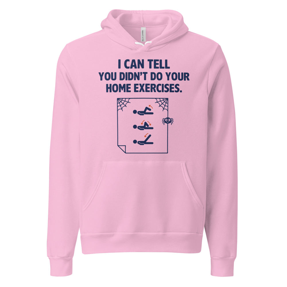 Home Exercises funny physical therapy hoodie — Lilac, front
