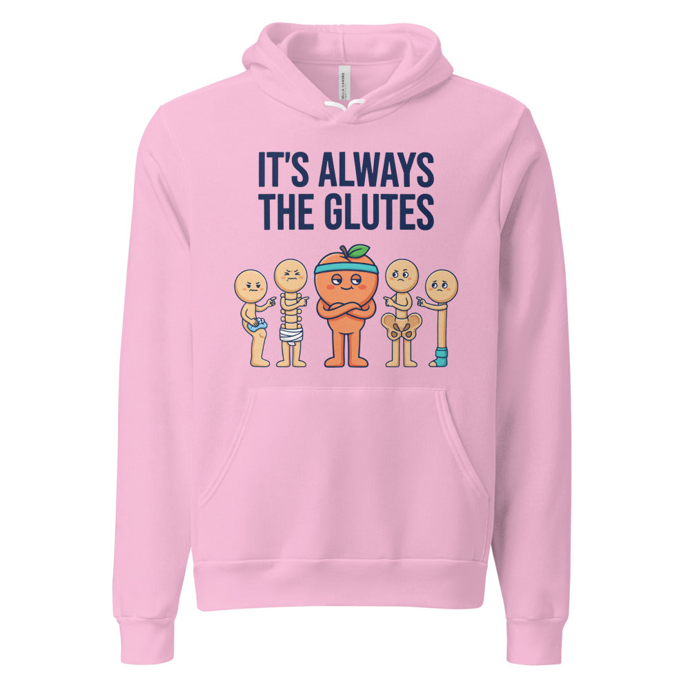 Always The Glutes funny physical therapy hoodie — Lilac, front