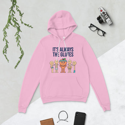 Always The Glutes funny physical therapy hoodie — Lilac, flat lay