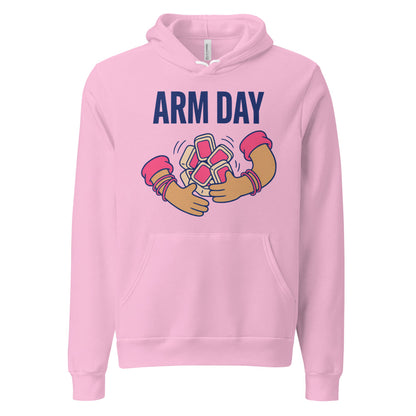 Arm Day funny mahjong hoodie — Lilac, front