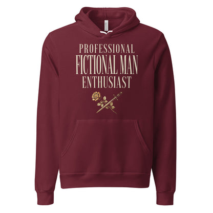 Professional Fictional Man Enthusiast book lover dark academia hoodie — Maroon, front