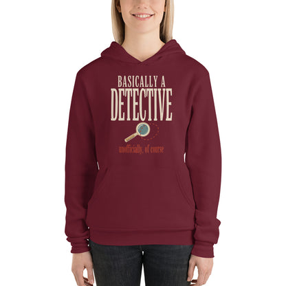 Basically a Detective vintage true crime hoodie — Maroon, on model