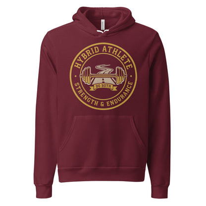 Hybrid Athlete vintage athletic-department crest hoodie — Maroon, front