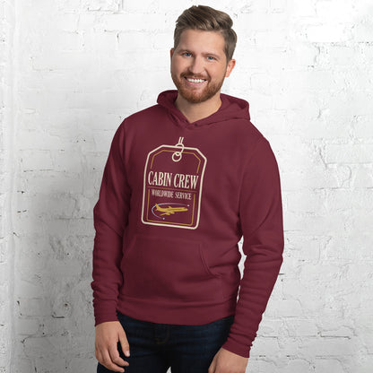 Worldwide Service cabin crew hoodie — Maroon, on model