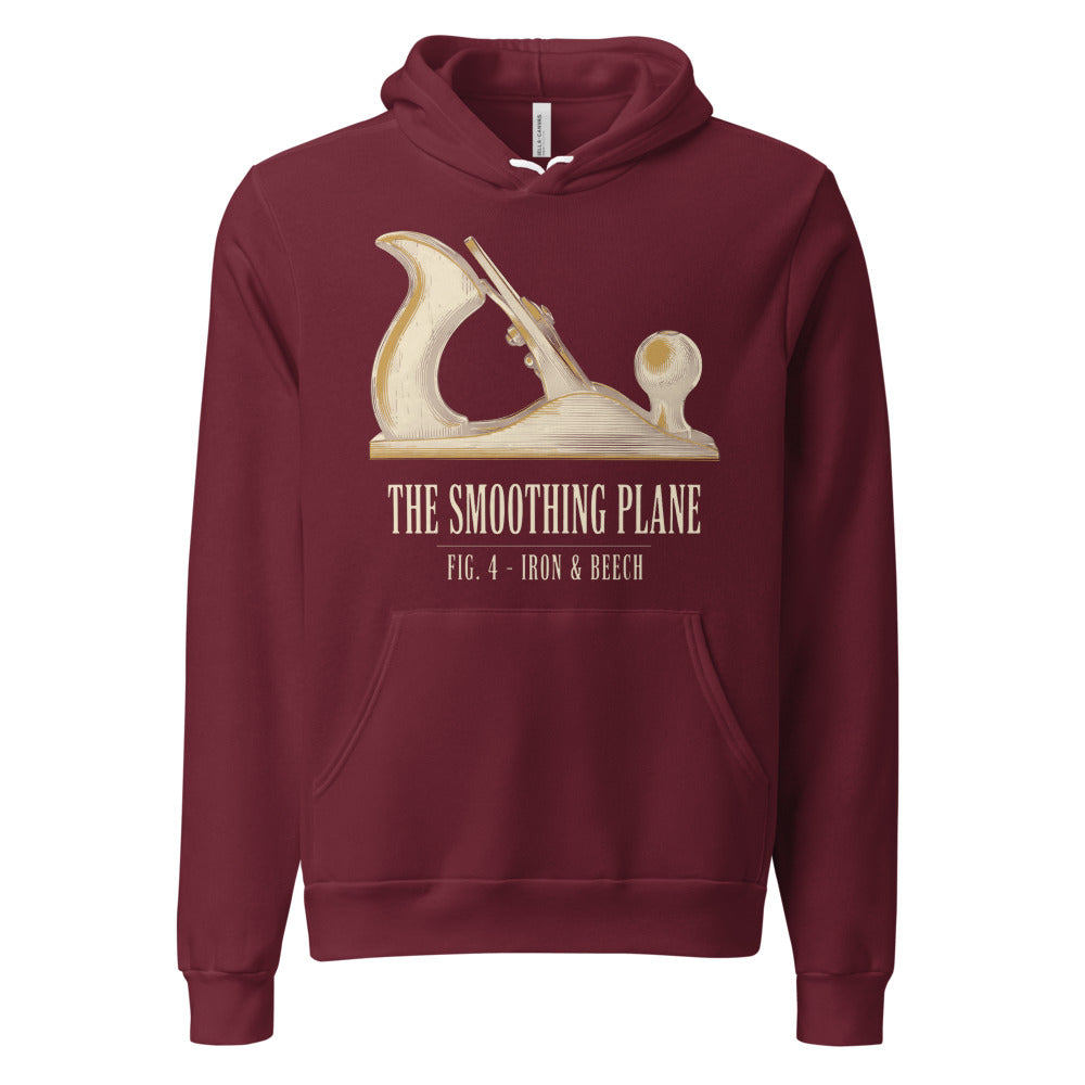 Fig. 4 The Smoothing Plane woodworking hoodie — Maroon, front