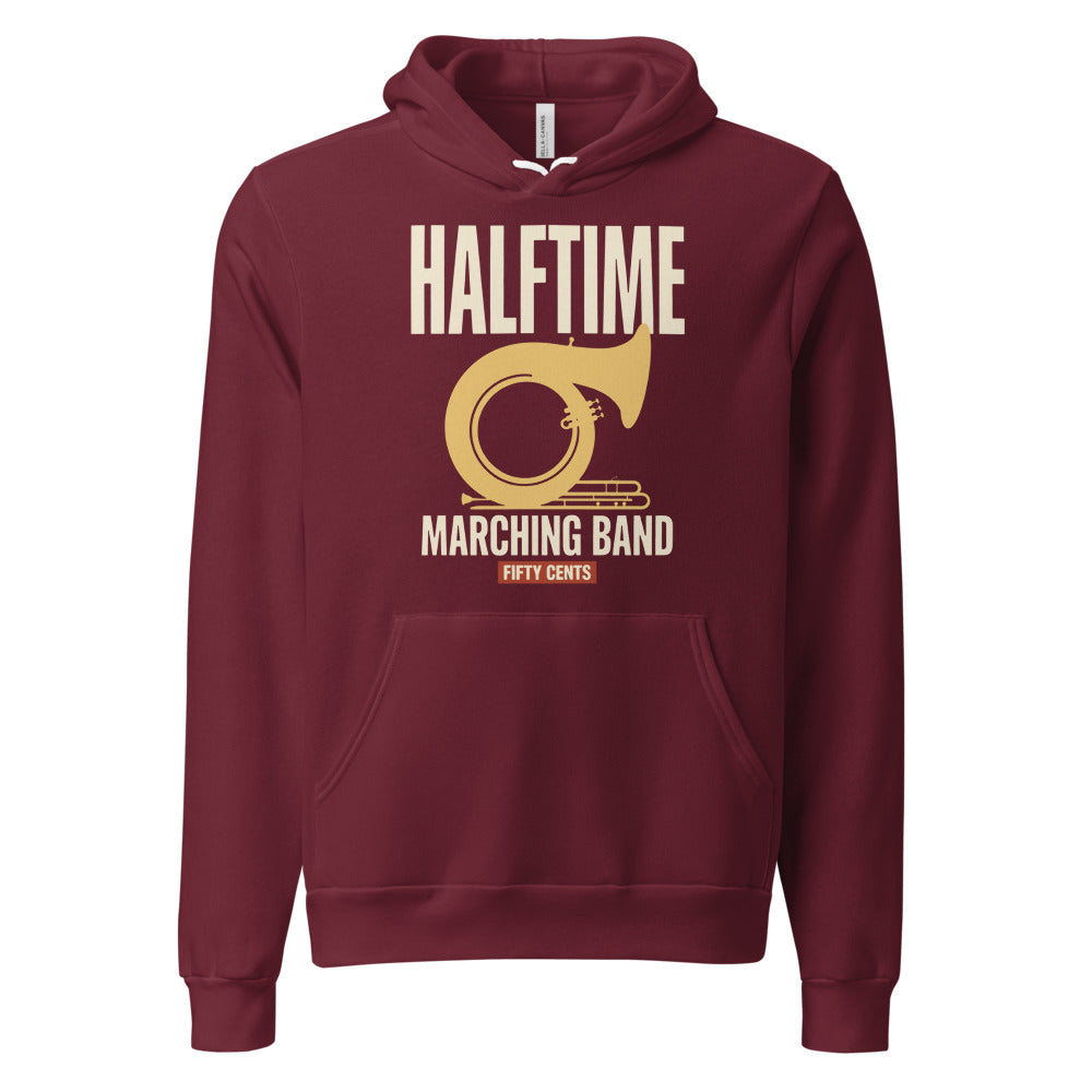 Official Halftime vintage marching band hoodie — Maroon, front