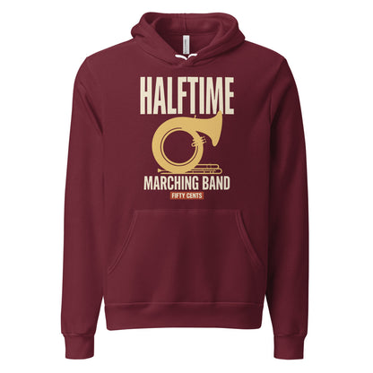 Official Halftime vintage marching band hoodie — Maroon, front