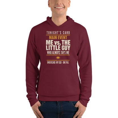 Tonight's Card funny Brazilian jiu jitsu hoodie — Maroon, on model