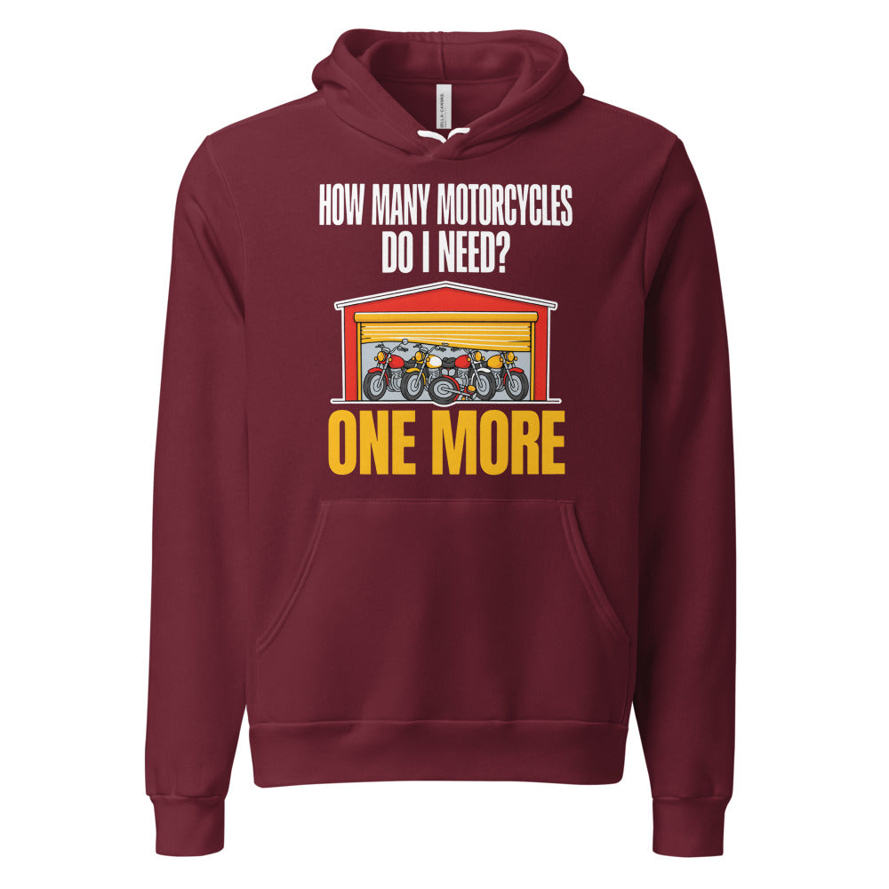 One More funny motorcycle hoodie — Maroon, front