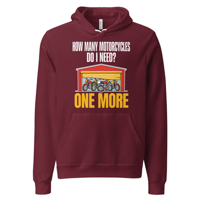 One More funny motorcycle hoodie — Maroon, front