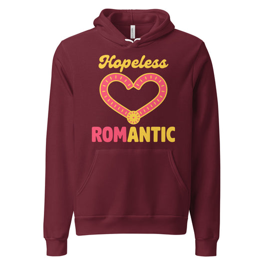 Hopeless ROMantic funny physical therapy hoodie — Maroon, front