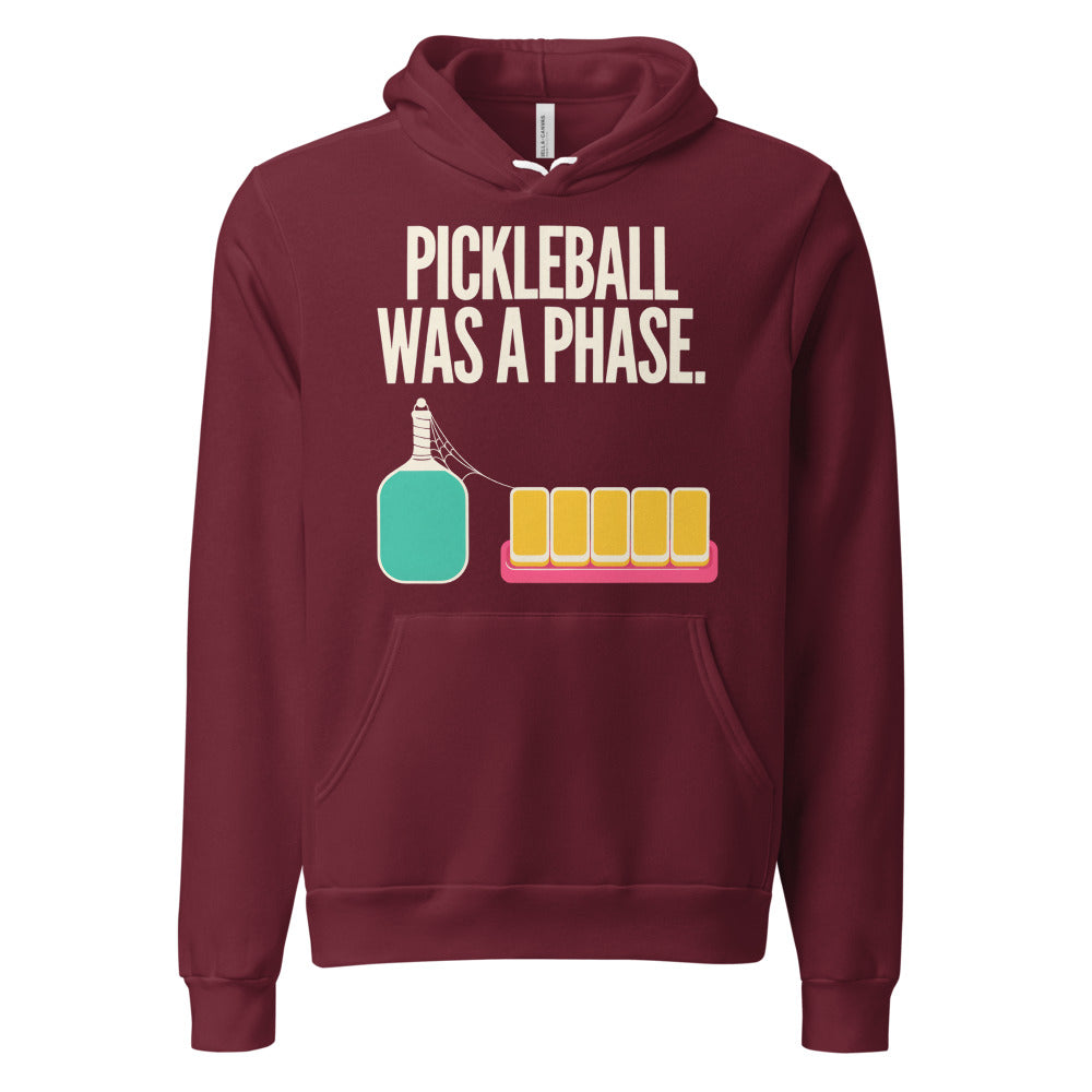 Pickleball Was A Phase funny mahjong hoodie — Maroon, front