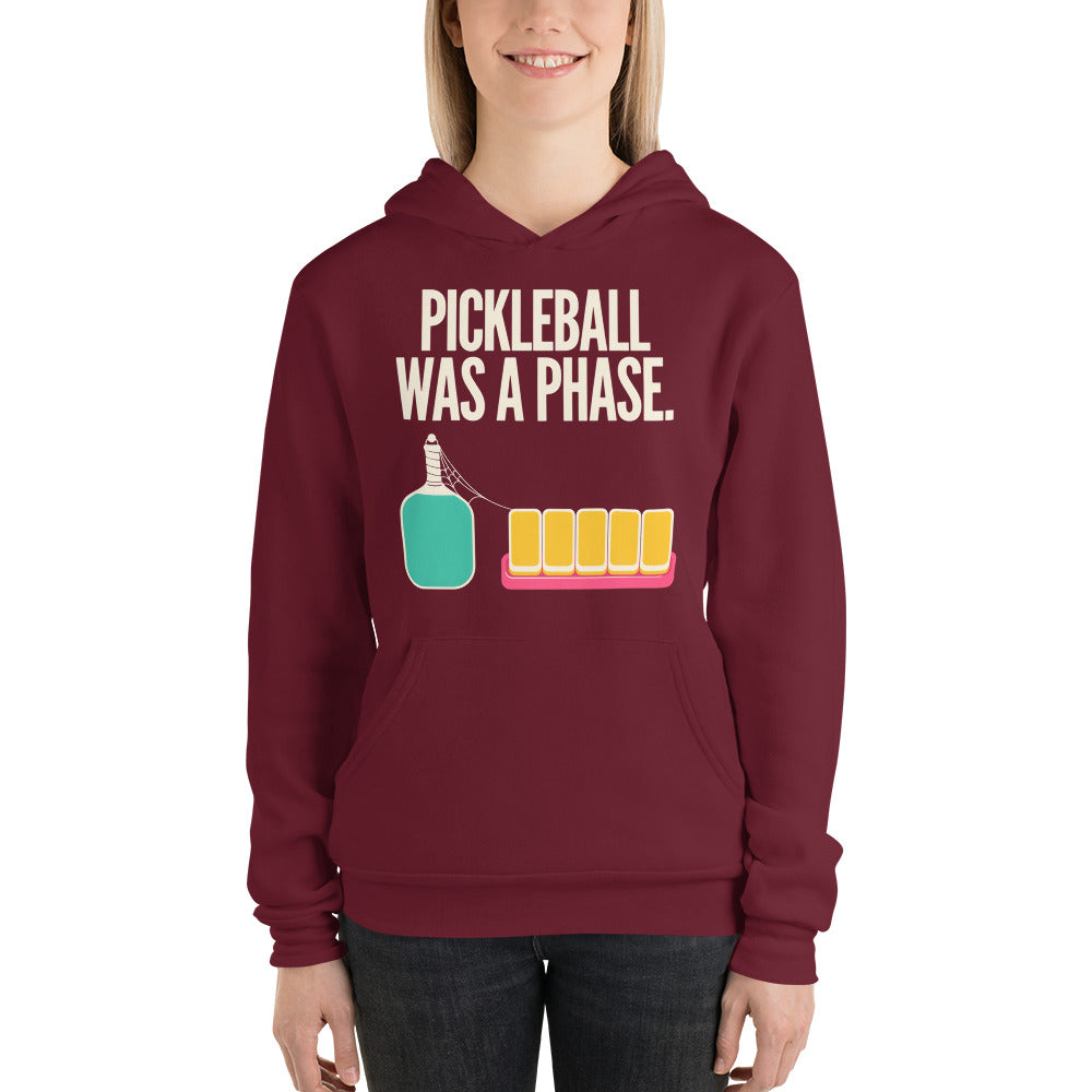 Pickleball Was A Phase funny mahjong hoodie — Maroon, on model