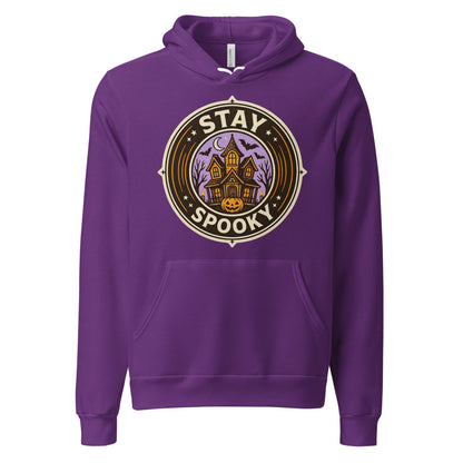 Stay Spooky retro Halloween vintage badge hoodie — Team Purple, front