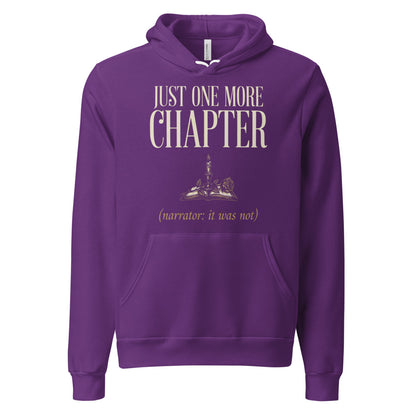 Just One More Chapter book lover dark academia hoodie — Team Purple, front