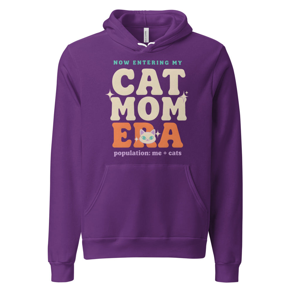 Cat Mom Era retro Y2K hoodie — Team Purple, front