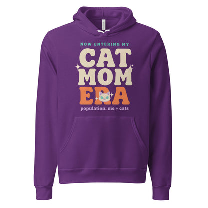 Cat Mom Era retro Y2K hoodie — Team Purple, front